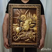 На память: Икона Резная Георгий Победоносец — фотография 2