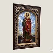 Икона резная из дерева Святой Целитель Пантелеймон — красивый подарок — фотография 2