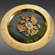 На память: Авторская тарелка "Герб на нефрите". Златоуст — фотография 6