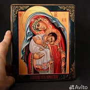 Богоматерь "Защитница сирых и убогих" Икона дерево — оригинальный подарок — фотография 1