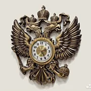 Резные часы с гербом РФ из ясеня — необычный подарок — фотография 3