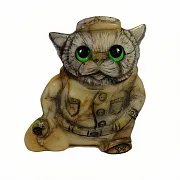 На память: Скульптура «Кот с мешком» из камня — фотография 3