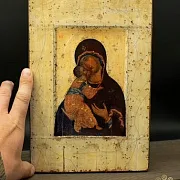 Икона Богоматери "Владимирская" ручная работа — красивый подарок — фотография 1