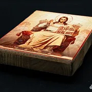 На память: Икона "Господь-Вседержитель на троне" 15*12 см — фотография 3