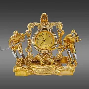 Настольные часы «Хоккеисты» позолоченные — необычный подарок — фотография 3