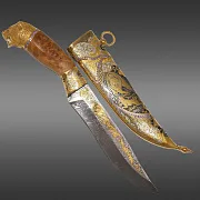Дамасский нож «Медведь» №7 — красивый подарок — фотография 3