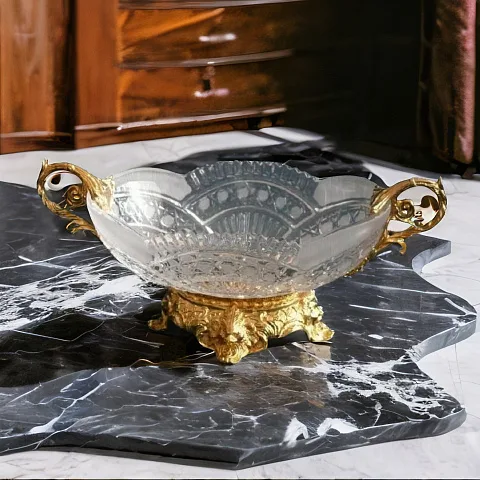 Хрустальная ваза на бронзовом основании в подарок