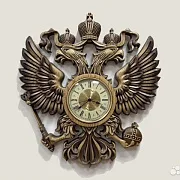 В подарок: Часы с гербом РФ, резные из массива ясеня — фотография 4
