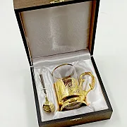 Златоустовский латунный подстаканник «Узор» — красивый подарок — фотография 3