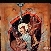 Икона деревянная "Рождество Христово" — необычный подарок — фотография 6