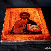 Икона "Христос Пантократор" дерево, ручная работа — необычный подарок — фотография 4