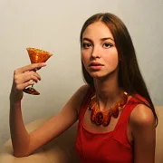 Бокал для мартини из камня (янтарь) — оригинальный подарок — фотография 4