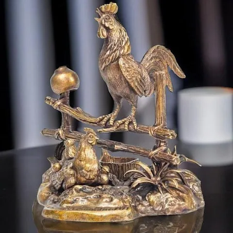 Подарочная скульптура из бронзы «Утро в деревне»