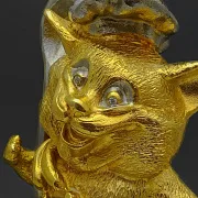 Бронзовая фигурка «Кот-повар» с позолотой — оригинальный подарок — фотография 2