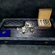 На память: Нарды под стеклом «Герб Российской Федерации» — фотография 2