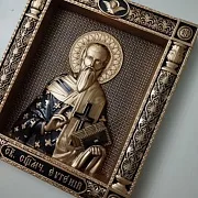 Резная икона Священномученик Евгений — необычный подарок — фотография 3