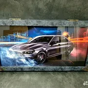 Нарды под стеклом «BMW против Mercedes» — оригинальный подарок — фотография 4