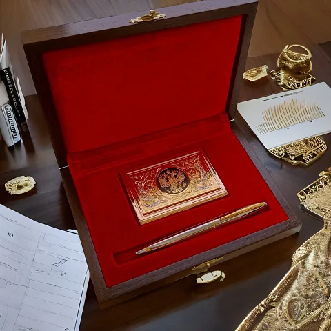 Набор «Визитница, ручка». Златоуст — необычный подарок