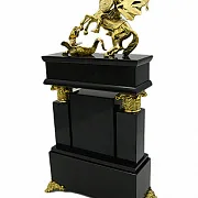 Подарочные часы «Георгий Победоносец» из нефрита и долерита — фотография 2
