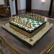 Подарочные шахматы из малахита — фотография 1