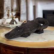 Ручная работа: Каменная скульптура «Крокодил», 460×160×70 мм — фотография 1